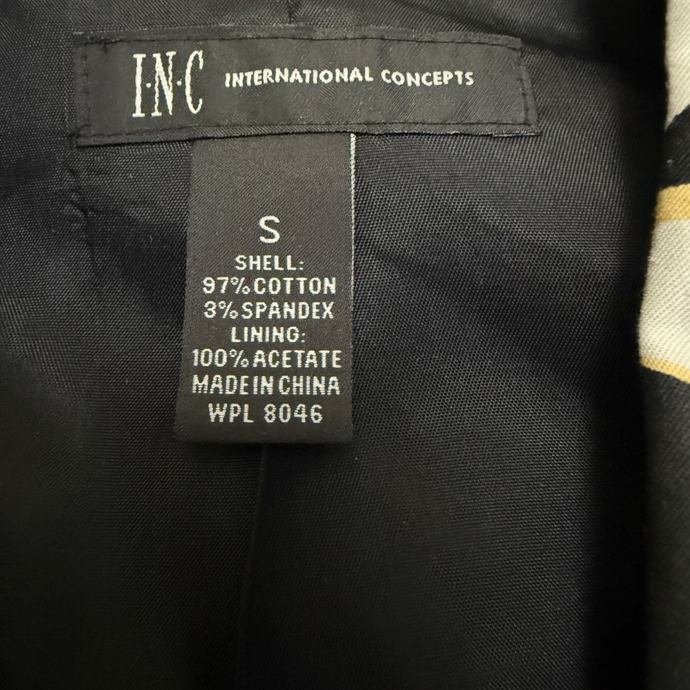 Vintage - I.N.C. Black and White Patterned Cropped Swing Jacket - size Small - Picture 5 of 10